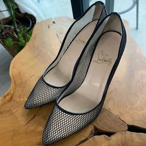 Christian Louboutin Black Mesh Heels